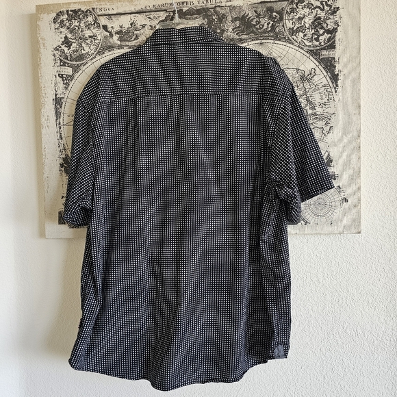 English Laundry Lions Crest Button Shirt Men Size 3X Black White Print Pockets - Picture 2 of 4